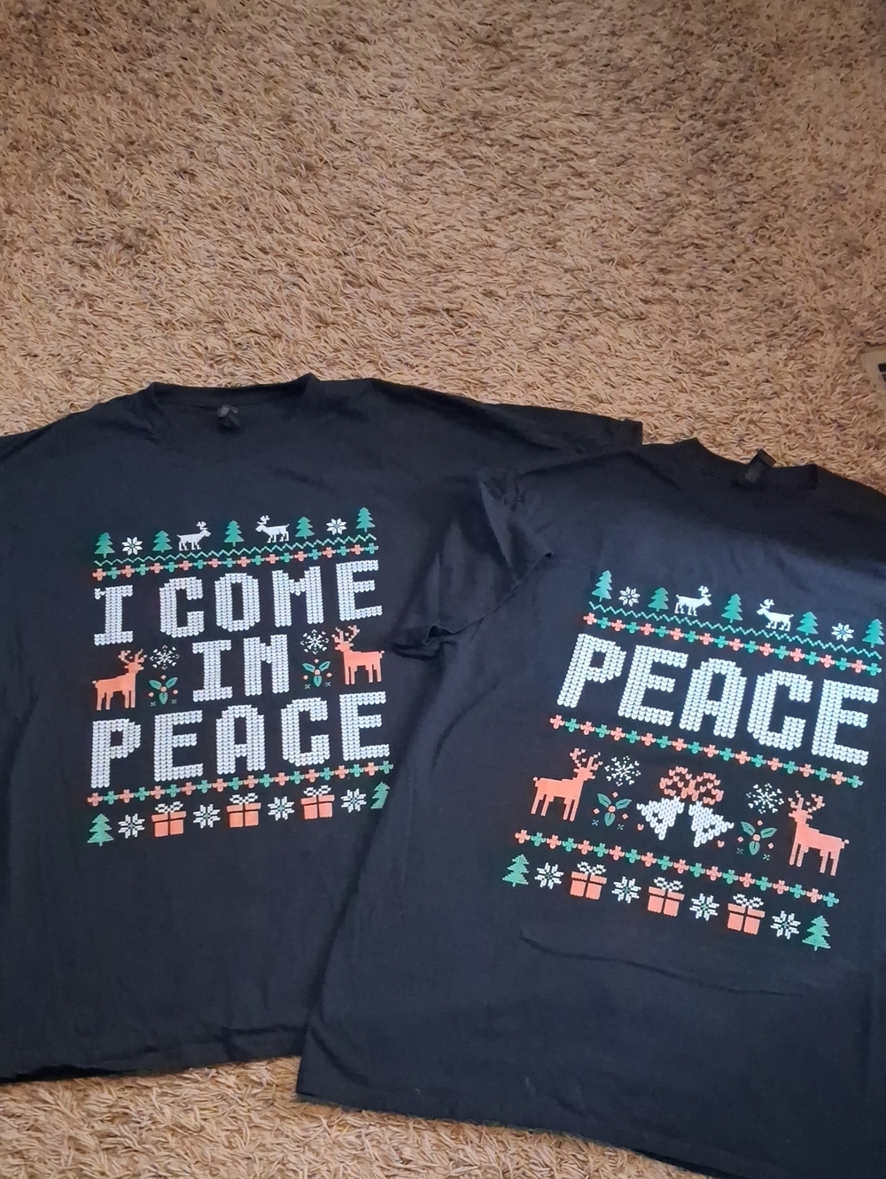 Mens XL Womens Large Couple Funny Christmas Ugly Sweater Shirts Joke